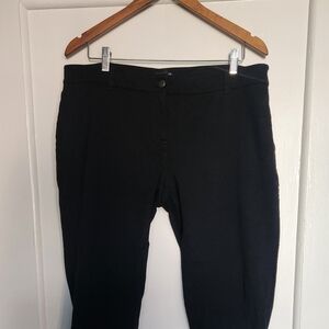 Eileen Fisher size L slim black ponte pants with ankle zips